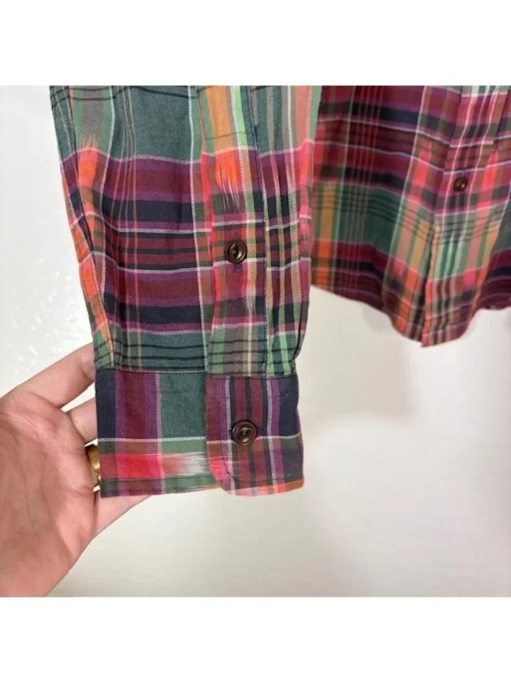 Polo Ralph Lauren Shirt Mens Medium Multicolor Plaid Long Sleeve Button Up